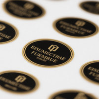 Autocollant de logo personnalisé, rouleau imprimé personnalisé, papier synthétique imperméable, adhésif en vinyle PVC, autocollant rond de logo de marque