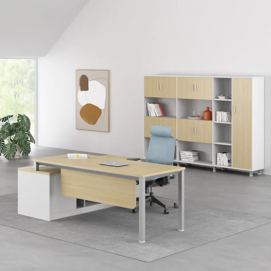 Mesa de escritorio con forma de L, silla de oficina, Jefe, estación de trabajo, nuevo diseño