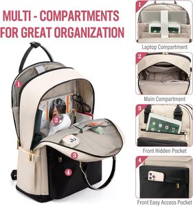 Logo personalizzato donna Business Travel antifurto Slim durevole impermeabile borsa per Laptop da 15.6 pollici borsa per computer da ufficio laptop bac - Product Image 4