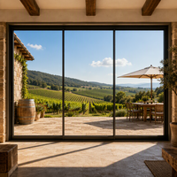Ventana Corredera de Aluminio con Dimensiones Personalizadas, Doble Acristalamiento, Vidrio Templado Low-E con Mosquitera para Balcón de Villa