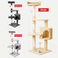 Arbre à chat premium à quatre niveaux en sisal, tour d'escalade, condo intérieur pour chats, griffoir pour chats