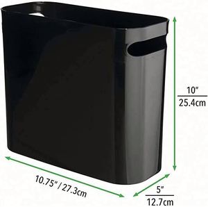<b>Plastic</b> 10L Open Top Black Eco-Friendly Rectangular Customized Size Trash Can <b>Kitchen</b> Bathroom Bedroom Storage Bucket Garbage - Product Image 5