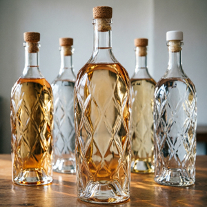 Botella de Licor de Vidrio Transparente de 500ml, 700ml, 750ml con Patrón de Diamantes en Relieve, para <span class=keywords><strong>Vodka</strong></span>, Ginebra, Whisky y Licores - Product Image 4