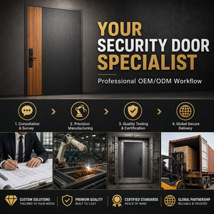 Puerta de Entrada de Seguridad de Acero, Exterior, Antirrobo, Insonorizada, Impermeable, con Cerradura Inteligente, Tamaño y Grosor Personalizados para Casa o Villa - Product Image 5
