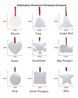 Ornement de Noël en métal plat personnalisé par sublimation, directement de l'usine Topjlh, boule en aluminium vierge pour transfert thermique