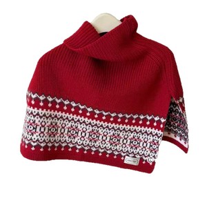 Chal de punto estilo francés Fair Isle con cuello alto para mujer, chal grueso retro de invierno, capa exterior cálida y a capas - Product Image 4