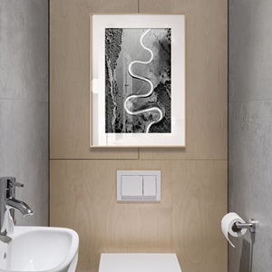 Trang trí nội thất đóng khung kết hợp phương tiện truyền thông tác phẩm nghệ thuật vải cảnh quan màu đen và trắng tường nghệ thuật lớn in dự án Trắng Mat bức tranh - Product Image 2