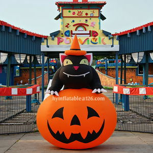 Figurine gonflable tête de citrouille d'Halloween modèle de <span class=keywords><strong>ballon</strong></span> géant en PVC de 8m pour les fêtes avec lampe à LED et souffleur pour le transport maritime - Product Image 1