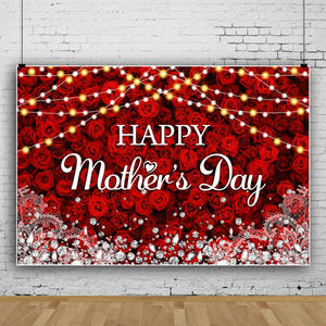 ป้ายแบนเนอร์สำหรับตกแต่งงานปาร์ตี้ธีมดอกไม้วันแม่วัสดุที่เหมือนจริงสำหรับภาพถ่ายและผ้าฉากหลังสำหรับถ่ายภาพ - Product Image 2