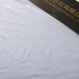 Camiseta de algodão modal orgânico, tecido de malha, branco ou tecido