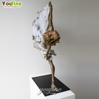 Sculpture de danseuse en bronze YouFine, robe blanche, statue pour décoration extérieure de jardin, cour, hôtel, villa, parc