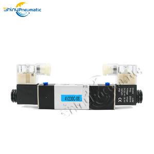 Válvulas de Control Neumáticas de Solenoide de Aire de 5 Puertos y 3 Posiciones con Centro Cerrado DC24V, Bobina de Solenoide Doble 4V130C 4V230C <span class=keywords><strong>4V330C</strong></span> 4V430C - Product Image 2