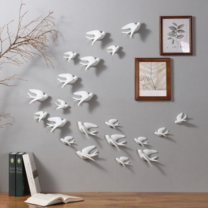 Decorazione Murale 3D in Ceramica, Statuette di Uccelli e Rondini, Arte Decorativa Creativa per Soggiorno, <span class=keywords><strong>Murales</strong></span> Animali, Ornamenti Decorativi per la Casa - Product Image 1