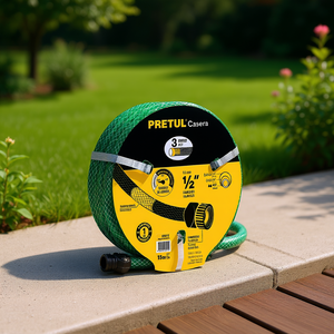 Tuyau d'arrosage de jardin en PVC renforcé à 3 couches Pretul Casera de 1/2 pouce, longueur de 30 m avec raccords en plastique, norme CNS, tuyau d'arrosage durable - Product Image 2