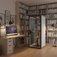 UNIBOOTH Cabines d'isolation acoustique durables en profilés d'aluminium de précision, design moderne, installation facile, module rapide, pour enregistrement et salle de sport