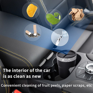 Boîte de rangement pour <span class=keywords><strong>accoudoir</strong></span> de console centrale de voiture avec incrustations de diamants, poubelle de voiture en PVC, organisateur intérieur pour voiture - Product Image 2