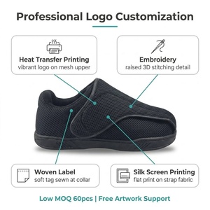 OEM ODM JW813 Hoge Kwaliteit Wedge Sole Diabetische Schoenen met Platte Hak voor Diabetes Mellitus, <span class=keywords><strong>Gezwollen</strong></span> Voeten, Dagelijks Wandelen en Verzorging - Product Image 3
