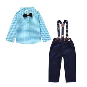 Set di <span class=keywords><strong>Abbigliamento</strong></span> per Neonato 0-24 Mesi, Completo a Quadri a Maniche Lunghe in Stile Inglese, Traspirante in Cotone, per Feste Autunnali - Product Image 2