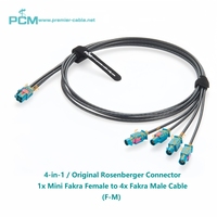 Quad Mini Fakra Femelle à Fakra Mâle Véhicule Câble Coaxial 4-en-1 Original Rosenberger Z-Code Automobile GPS Robotique Capteur Caméra