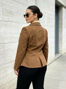 Trendy Plus Size <b>Women</b> Blazer Lapel Rhinestone Decor Long Sleeve Single Button Slim Casual Outerwear Fashion Office Lady <b>Coat</b> - Product Image 3