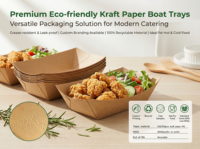 Boîte à bateau personnalisée imprimée, barquette alimentaire jetable en papier pour la restauration rapide, la nourriture de rue et les plats à emporter