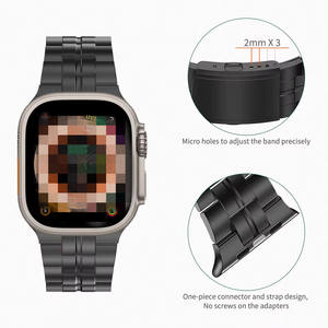 Keepwin Bracelet en titane compatible avec <span class=keywords><strong>Apple</strong></span> <span class=keywords><strong>Watch</strong></span> 49mm 45mm <span class=keywords><strong>44mm</strong></span> 42mm 41mm 40mm 38mm pour homme avec fermoir à double bouton pour - Product Image 5