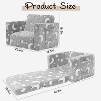 Canapé-lit pliable pour enfant avec veilleuse, en tissu velours écologique, couleur personnalisable, fauteuil inclinable convertible - Style moderne