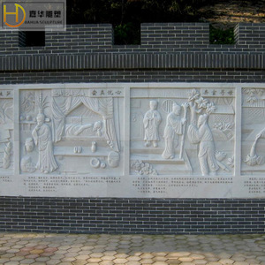 Relieve de Piedra Jiahua, Arte Mural de Estilo Chino, Decoración de Patio Interior, Mural de Mármol Blanco con Tallado Profundo - Product Image 3