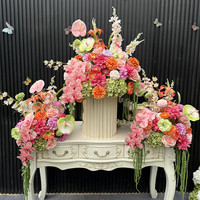 Meilleures ventes - Boule de fleurs artificielles personnalisée, rose, orange, colorée, arrangement floral pour la décoration de table de mariage