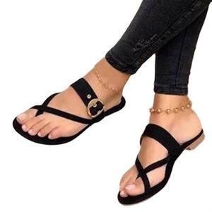 Summer New Women's Pintoed Flat Bottom Slippers Large Strap Casual Sandals - Product Image 4