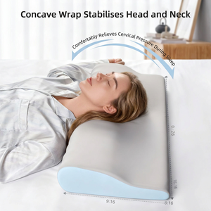 Oreiller cervical ergonomique en mousse à mémoire de forme pour dormir sur le dos et sur le côté - Product Image 4
