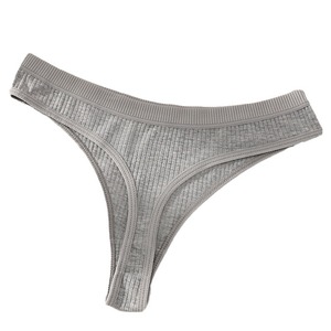 Culottes de bikini côtelées <span class=keywords><strong>sexy</strong></span> transfrontalières en maille respirante pour femmes, style européen et américain, sous-vêtements sportifs taille basse en coton - Product Image 5