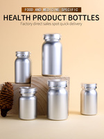 Boîte à pilules personnalisée PET avec logo or argent capsule bouteille vitamines conteneurs emballage de pilules avec double couvercle