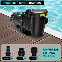 Pompe de piscine auto-amorçante double tension 6900 GPH pour piscines hors sol et enterrées avec panier filtrant et bouchon de vidange