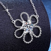 Joyería fina S925 plata esterlina Vvs 1 quilate moissanita diseño de moda diamante colgante collar joyería nupcial regalo