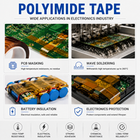 Ruban en polyimide de couleur personnalisée, adhésif silicone haute température, ruban d'isolation électrique pour masquage de circuits imprimés et enveloppement de transformateurs