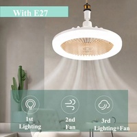 Ventilateur de plafond 2-en-1 avec variateur de vitesse et de luminosité, kit d'ampoule avec prise pour ventilateur et télécommande