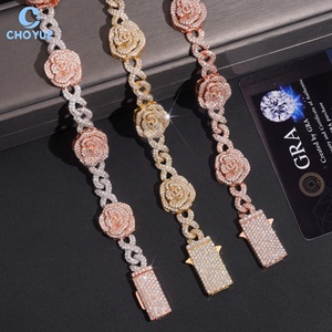 Pulsera de Cadena de Plata 925 con Moissanita, Estilo Hip Hop, Chapada en Oro Rosa, Unisex, de Lujo, para Uso Diario - Product Image 5