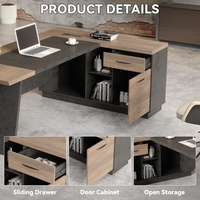 WESOME Bureau de direction en forme de L 78.74 pouces Grand bureau moderne Table d'ordinateur Ensemble pour bureau à domicile