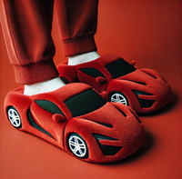 Pantoufles de voiture personnalisées en peluche Pantoufles d'intérieur unisexes de style voiture cartoon Nouveau design Pantoufles d'intérieur confortables en peluche super douces