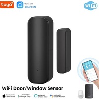 Sensor Magnético Inteligente WiFi Tuya para Puerta, Detector de Alarma Controlado por Aplicación para Hogar y Hotel, Material Plástico, Alimentación por Batería