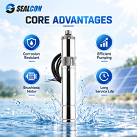 Pompe solaire submersible DC pour puits profond, pompe solaire submersible haute efficacité pour l'agriculture, 0,5 KW/0,67HP