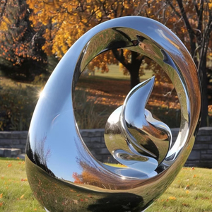 Hiện đại tùy chỉnh trừu tượng đá khắc tinh thể điêu khắc trong thép không gỉ gương độc đáo chạm khắc & tác phẩm điêu khắc - Product Image 6