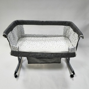 Berceau à bascule en métal pour nouveau-né, lit convertible pleine grandeur, lit bébé multifonctionnel portable, aide au sommeil pour enfants - Product Image 4