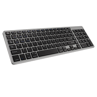 Teclado Ergonómico Inalámbrico USB de Tamaño Completo con Interruptores de Tijera, Doble Modo BT 2.4G, Recargable, Distribución de Teclas US, Precio de Fábrica al Por Mayor