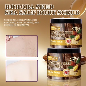 OEM PUJIANA Vente en gros Gommage corporel biologique aux fruits et aux herbes Marque privée Exfoliant Graines de hoheba Sel marin Gommage corporel Naturel - Product Image 2