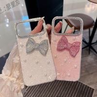 Coque de téléphone portable pour iPhone 17, motif papillon et perles, coque IMD anti-chute avec strass et diamants, protection rigide