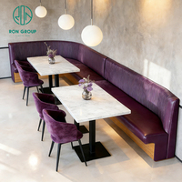 Kaffeehaus-Marmor-Rundtisch und Sitzbank-Sofa, Gastronomie-Sitzmöbel