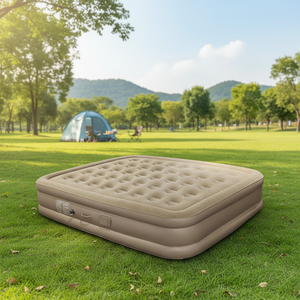 Makkelijk op te bergen opvouwbaar luchtbed queensize, opblaasbaar dubbel hoog automatisch campingluchtbed met ingebouwde pomp - Product Image 2