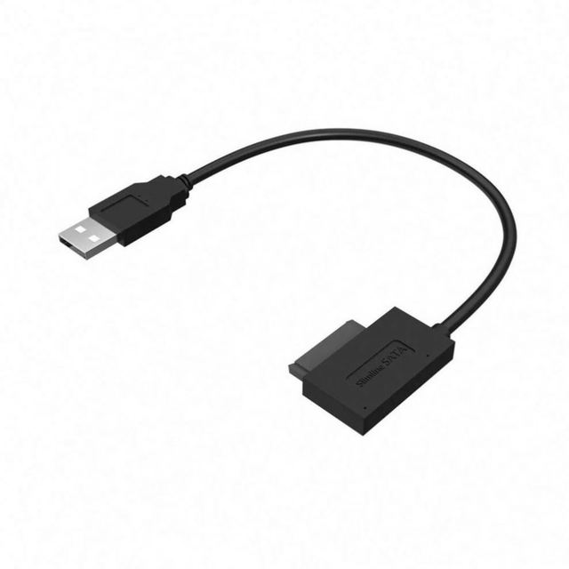 USB 2.0 to 7+6 13Pin Slimline SATA Laptop CD/D-V-D Rom Optical Adapter Cable